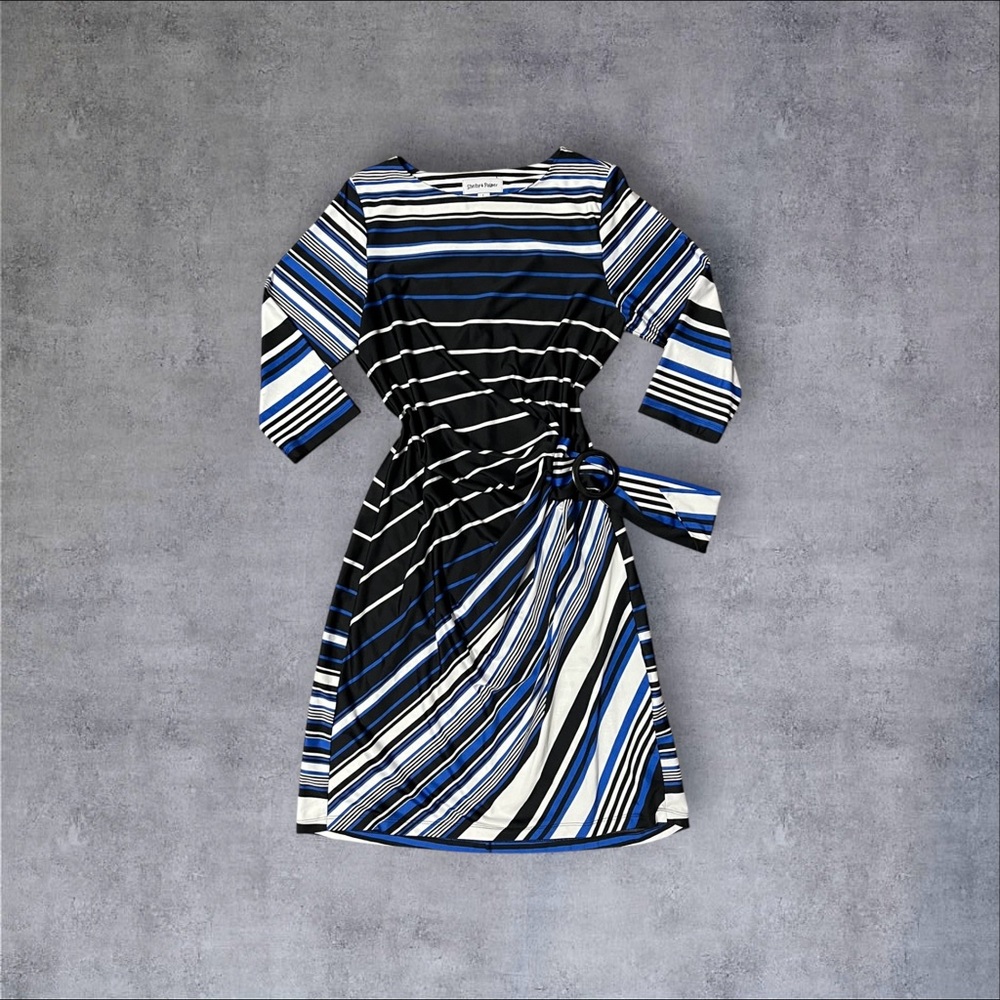 Blue Black White O Ring Dress